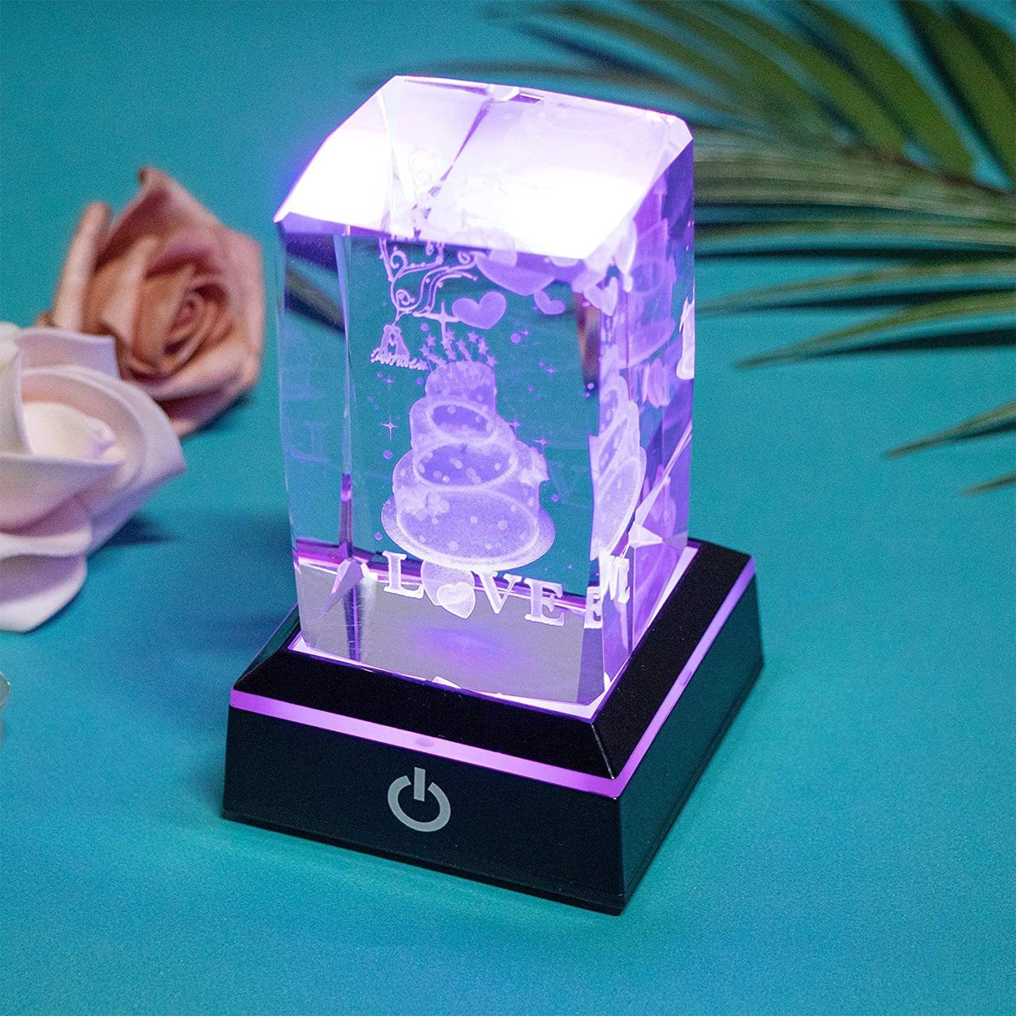 3D Crystal Rose with LED Light – Elegant Gift for Birthday, Anniversary, Home Décor & Loved One”