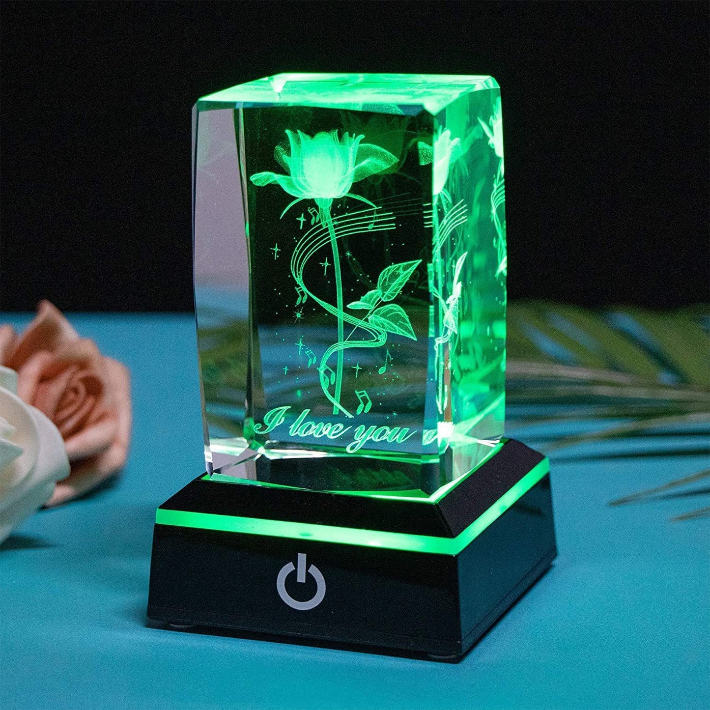 3D Crystal Rose with LED Light – Elegant Gift for Birthday, Anniversary, Home Décor & Loved One”