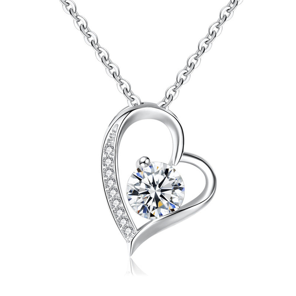 “Zircon Love Necklace in Flower Gift Box – Perfect Romantic Gift for Her”