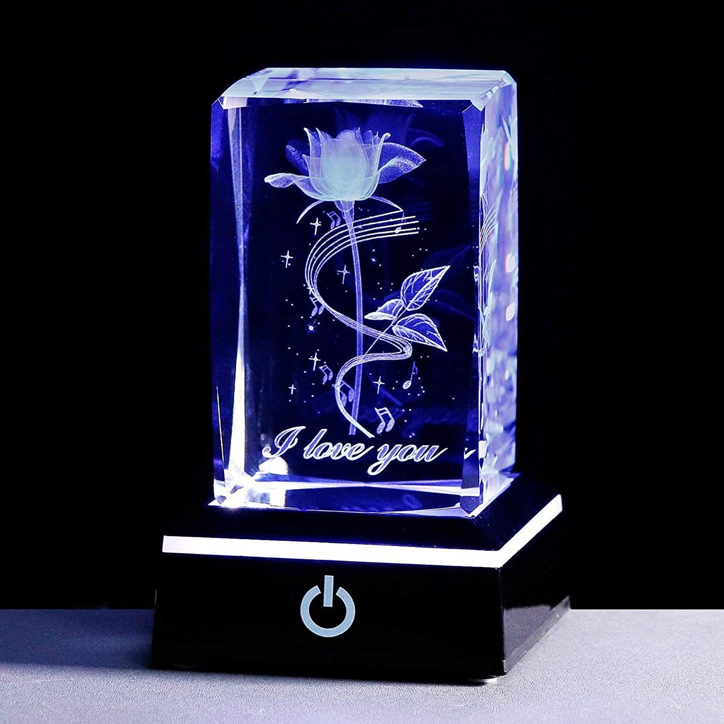 3D Crystal Rose with LED Light – Elegant Gift for Birthday, Anniversary, Home Décor & Loved One”