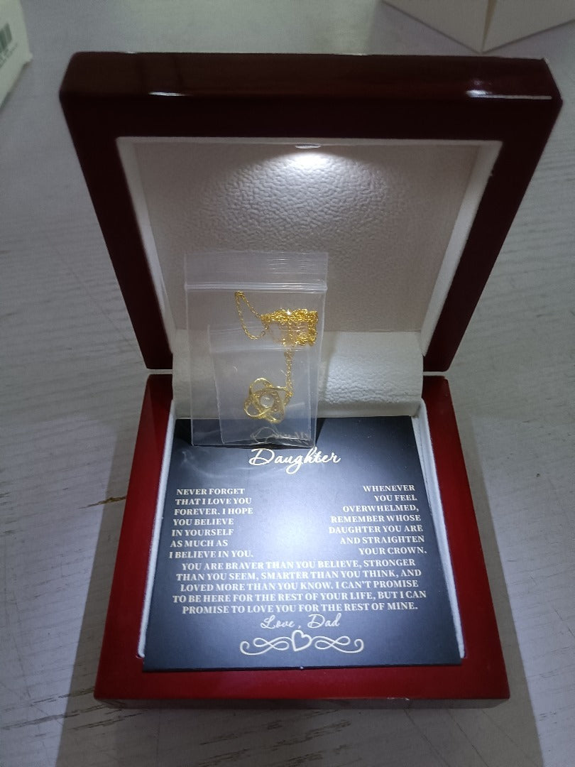 LED Lighted Gift Box Heart Necklace — Romantic Crystal Pendant for Her (Wife • Daughter • Sister)