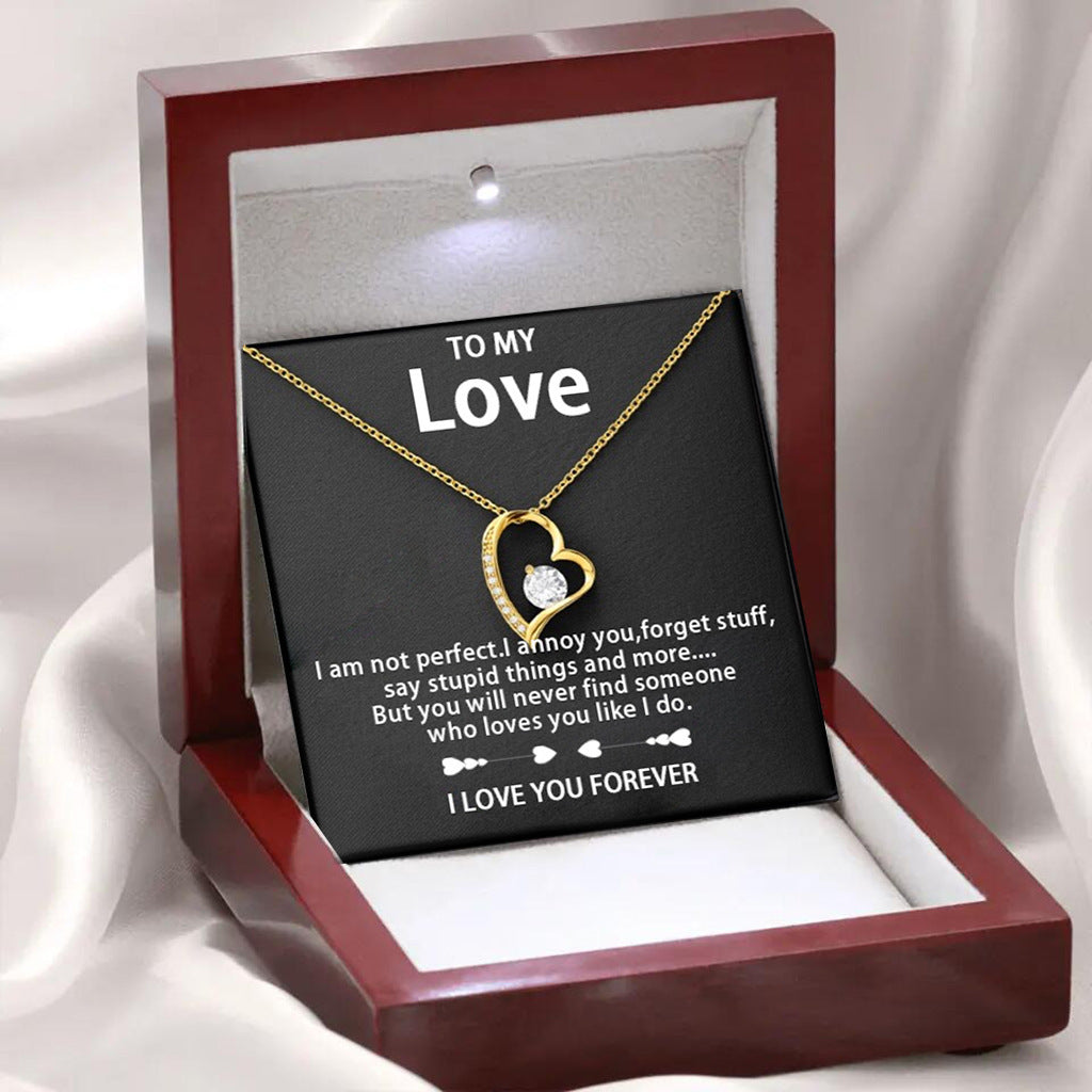 “Zircon Love Necklace in Flower Gift Box – Perfect Romantic Gift for Her”